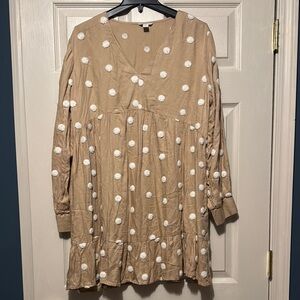 Tan Polka Dot Dress